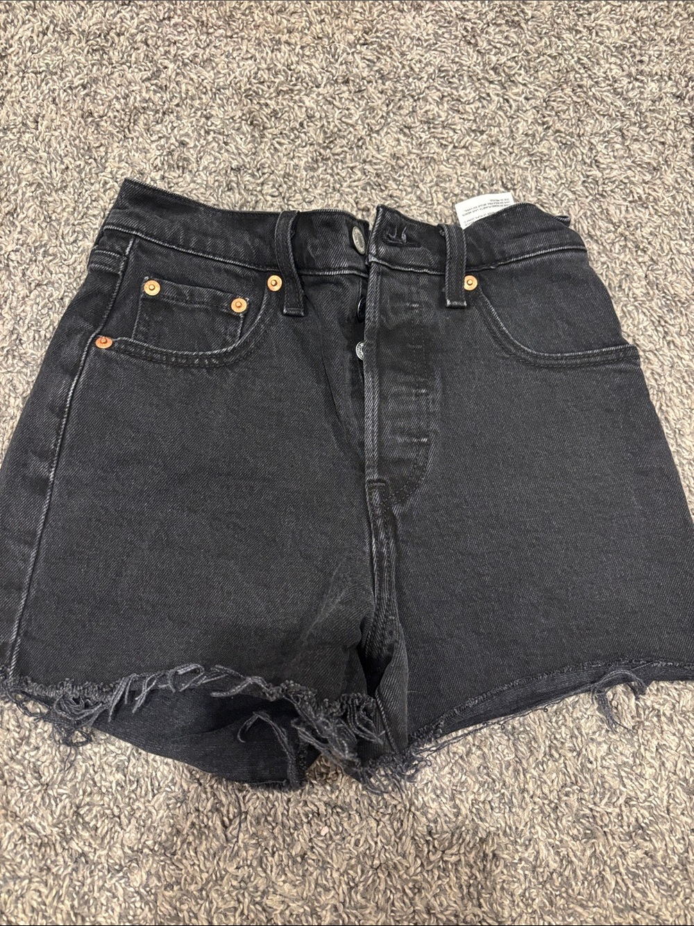 Signature by Levi Strauss Black High-Waist Distressed Denim Shorts